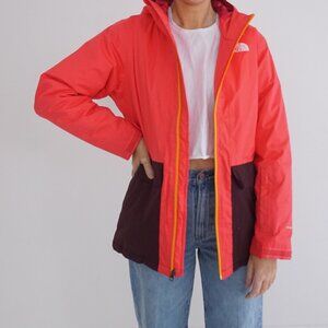The North Face Pink Hooded Zip Jacket Lined Lightweight Spring Coat XL